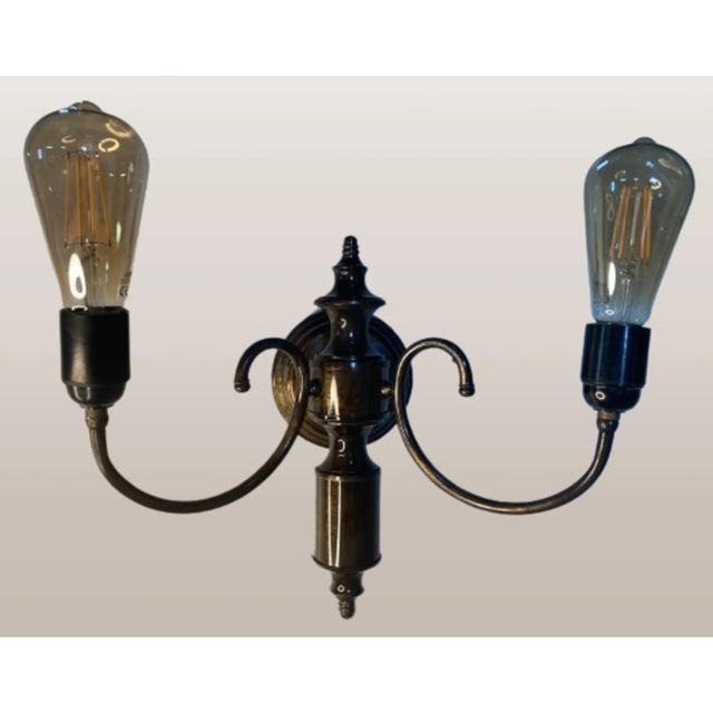 Mid-Century Modern Vintage Golden Brass Wall Light, 1960s For Sale - Image 3 of 6