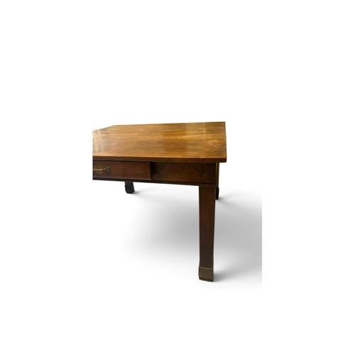 Wooden Table with Central Drawer and Brass Handle, Italy, 1950s For Sale - Image 9 of 10