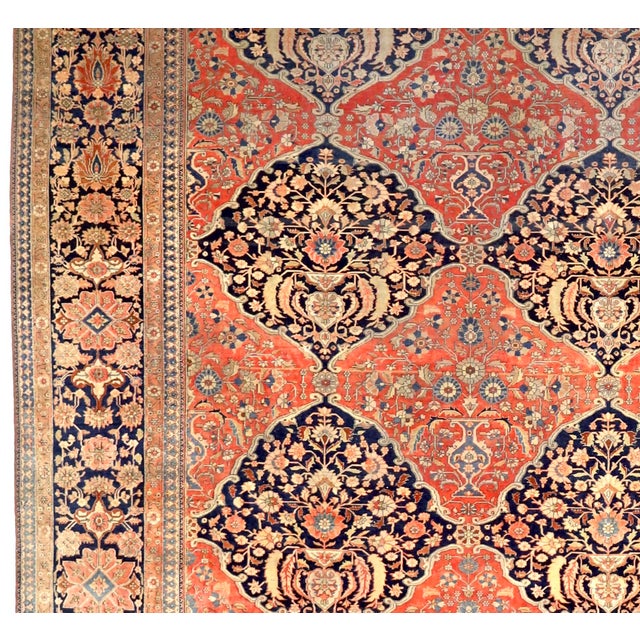 Antique Persian Mohtasham Kashan Rug 10’4” X 14’6” For Sale In New York - Image 6 of 6