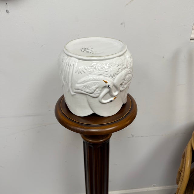 Ceramic 20th Century Portuguese White Ceramic Swan Planter For Sale - Image 7 of 9