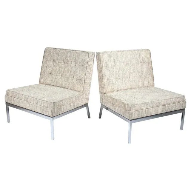 Florence Knoll Model 65 Chrome Slipper Lounge Chairs, 1973 - A Pair For Sale - Image 13 of 13