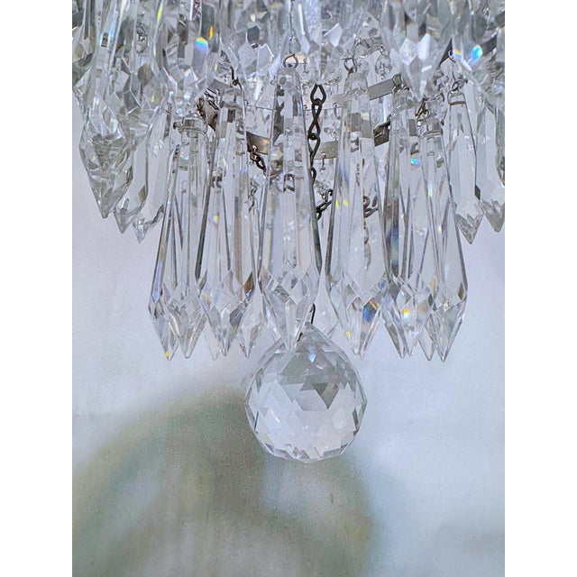 Silver 1970s Italian Silver Upside Down Layered Cake Chandelier For Sale - Image 8 of 8