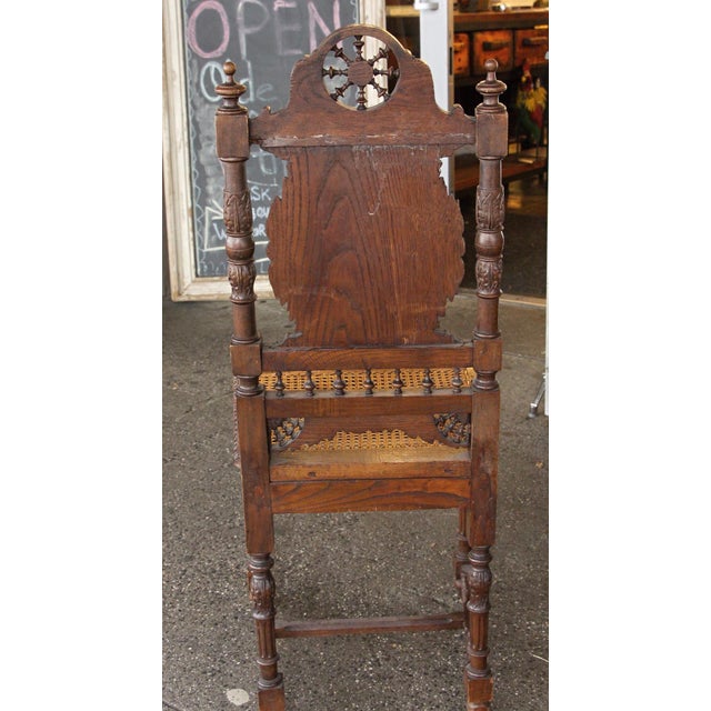 Set of 6 Antique English Renaissance Carved Wood Chairs For Sale - Image 11 of 16