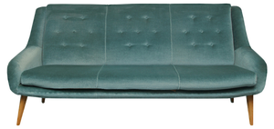 Sofa in Blue Velour, 1950s