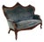 Italian Louis XVI Style Sofa in Light Blue Velvet and Wood, 1930s For Sale