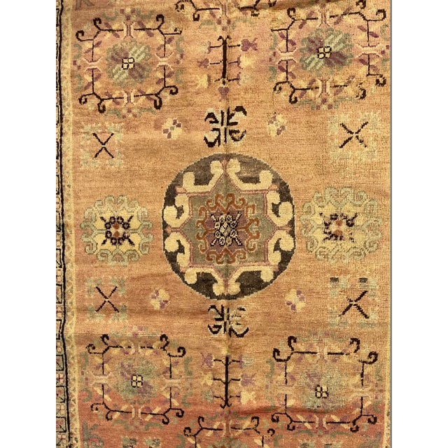 19th Century Geometric Design Samarkand Rug For Sale In Los Angeles - Image 6 of 9