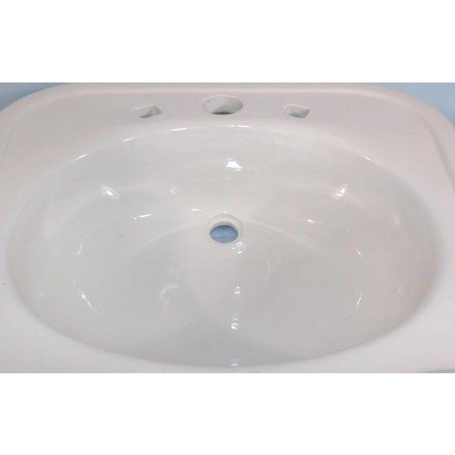Ceramic Antique Thomas Maddock's Sons Co. "Durock" Vitreous China Top-Mount (Drop-In) / Console Sink For Sale - Image 7 of 18