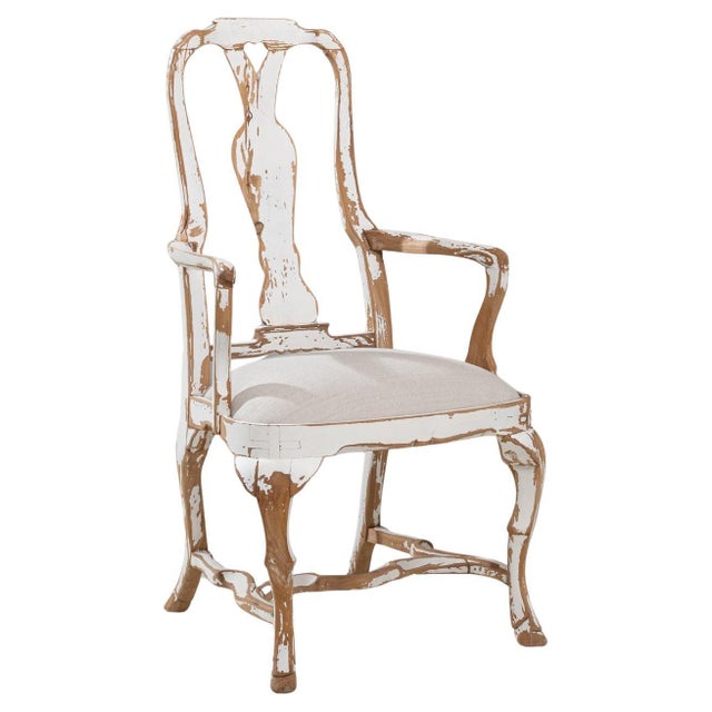 20th Century Swedish Rococo Revival Wood Patinated Dining Chair For Sale - Image 15 of 18