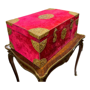 19th Century American E. F. Caldwell & Co Ormolu Mounted Velvet Wooden Box