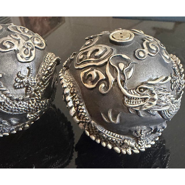L’Objet Spice Jewels Dragon Phoenix Salt/Pepper Shakers For Sale - Image 4 of 11