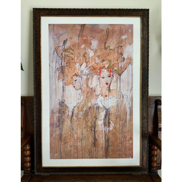 Vintage Marta Wiley Renaissance Sepia 1 Hand Embellished Lithograph / Signed #132/195 For Sale - Image 13 of 15