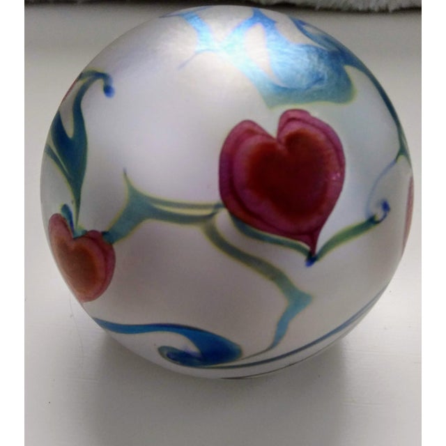 Glass Vandermark 3.5" Floral Paper Weight For Sale - Image 7 of 7