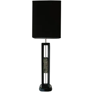 Mid Century Modern Danish Tall Lamp With Quartz and Black Wood 1960's
