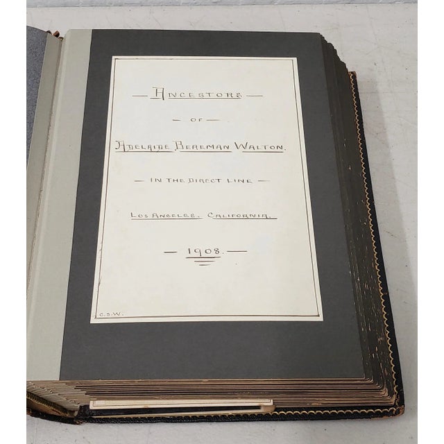 Walton Family Genealogy Antique Hand Made Book Walton Family Genealogy "Ancestors of Adelaide Bereman Walton", Los Angeles...