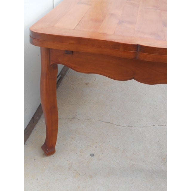 Large Louis XV Style Cherrywood Table with Extensions, 1990s For Sale - Image 13 of 18