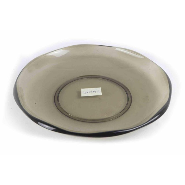 Smoked Glass Plate, Italy, 1970s For Sale - Image 4 of 5