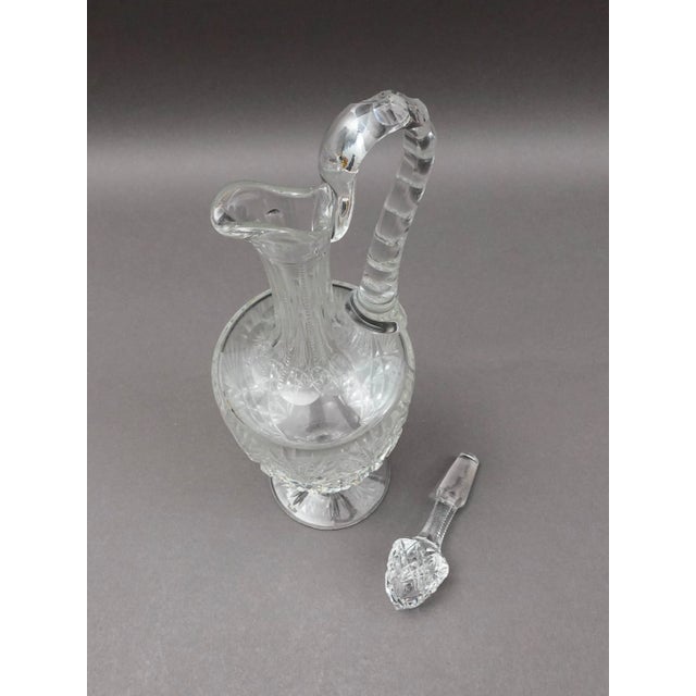 Transparent Mid 20th Century St. Louis France Florence Pineapple Cut Crystal Wine Decanter With Stopper For Sale - Image 8 of 10