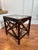 Coffee Vintage Chippendale Style Bamboo Wrapped Rattan Glass Top Accent Side Table, Dark Brown For Sale - Image 8 of 12