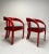Set of six armchairs by Giovanni Battista Bassi, lacquered wood, leather Italy 1960s. A cheerful curvy red lacquered...