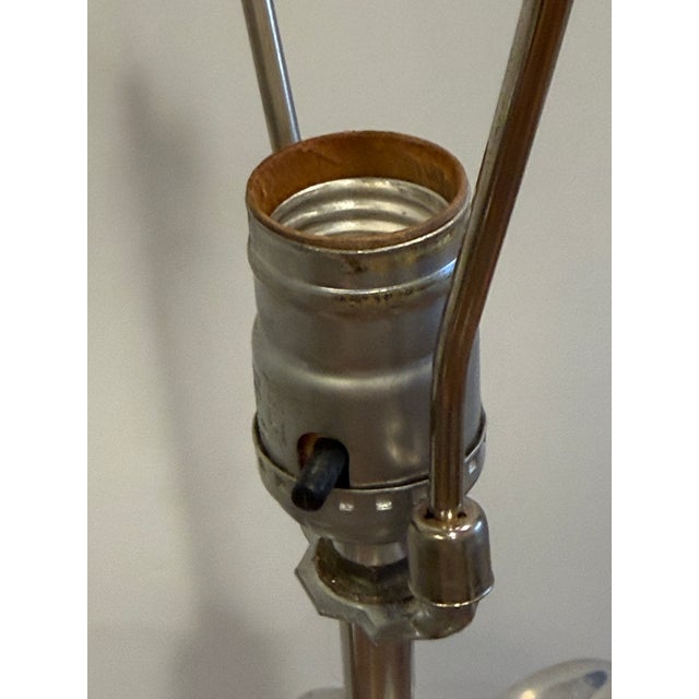 Silver Vintage 1970s Aluminum Tropical Leaf/Palm Table Lamps - a Pair For Sale - Image 8 of 10