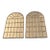 Pair of Vintage Architectural Arched Iron Windowpane Mirrors in Whitewashed Gray For Sale