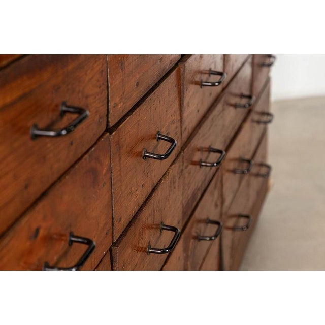 Large French Fruitwood Workshop Bank in Pine, 1920 For Sale - Image 6 of 14