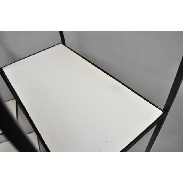 Vintage Mid Century Modern Narrow Arched Wrought Iron Etagere Bookcase - A Pair For Sale - Image 9 of 14