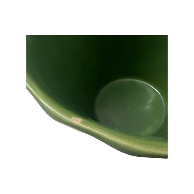 Ceramic Vintage Mid Century Modern Ceramic Bauer Swirl Green Planter, 1950s Los Angeles For Sale - Image 7 of 10