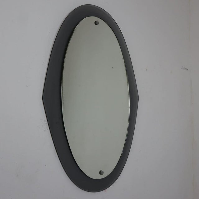 Mid-Century Modern Italian Oval Mirror attributed to Cristal Art, 1960s For Sale - Image 4 of 9