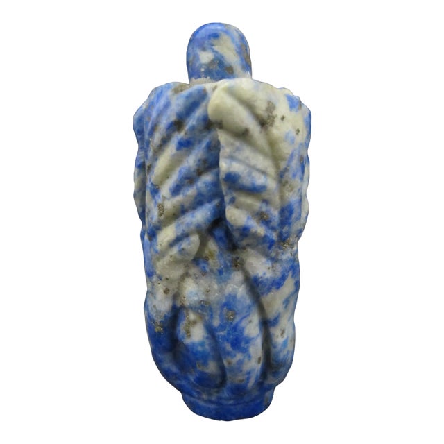 Chinese Carved Natural Lapis Lazuli Leaves Snuff Bottle For Sale