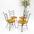 American Mid-Century Modern Wrought Iron & Solid Birch Seats Dining Chairs - Set of 4 For Sale - Image 4 of 11