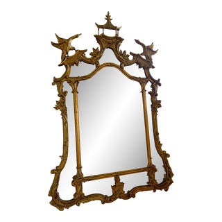 Early 20th Century Chinoiserie Beveled Pagoda Mirror For Sale