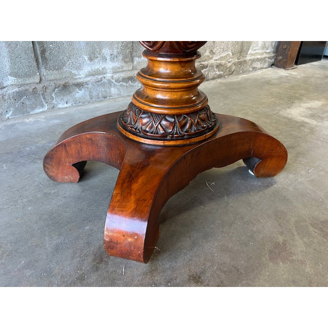 19th Century American Empire Figured Mahogany Folding Console Table / Game Table For Sale - Image 11 of 12