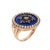 Stylish antique Victorian diamond & seed pearl blue enamel ring (circa 1880s to 1900s) crafted in 10 karat yellow gold....