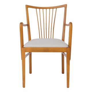 Vintage German Armchair in Beech Wood, 1950s For Sale
