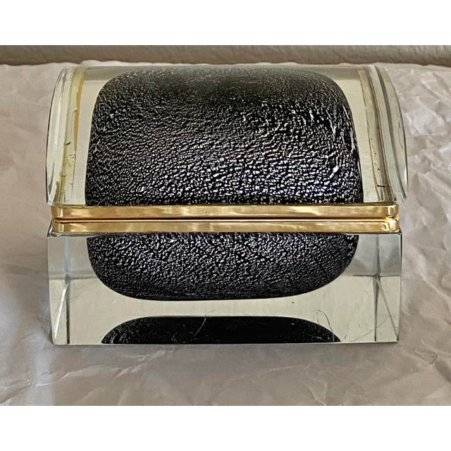 Transparent Mandruzzato Sommerso Murano Box For Sale - Image 8 of 12