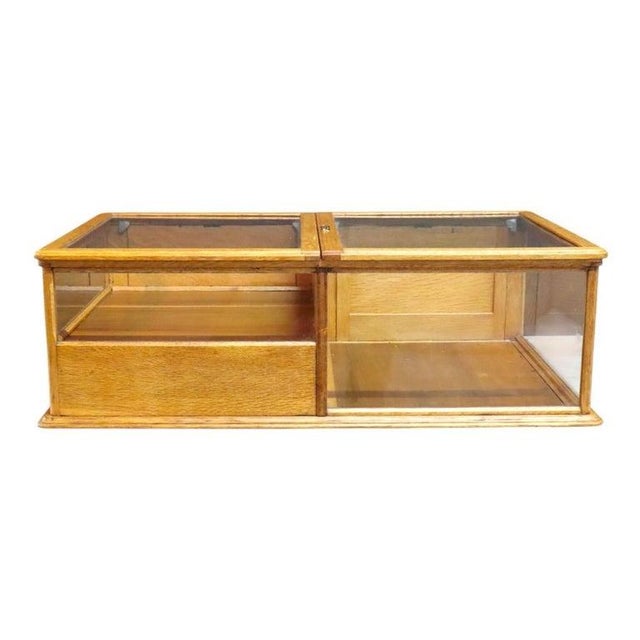 1910s Waddell Wooden Ware Works Oak Country Store Display Case & Cash Register Drawer For Sale - Image 6 of 16