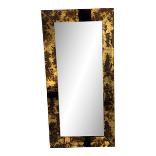 Hollywood Regency Tortoise Glass Full-Length Mirror For Sale
