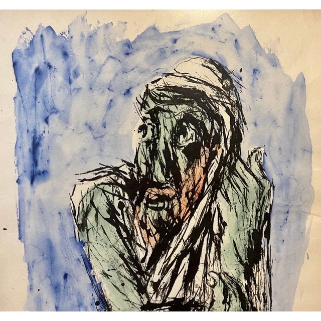 Ben-Zion Weinman, Abstract Expressionist Rabbi Watercolor Painting Jewish American Modernist WPA, c.1950's For Sale - Image 4 of 5