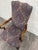 Blue Vintage Queen Anne Style Gooseneck Arm Mahogany Library Chair For Sale - Image 8 of 13