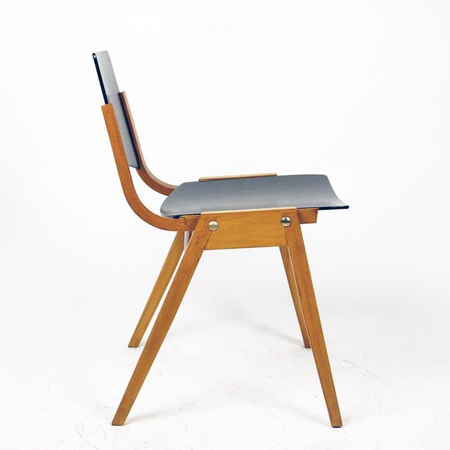 Mid-Century Austrian P7 Stacking Chairs in Dark Brown Beech attributed to Roland Rainer, 1950s For Sale - Image 10 of 13
