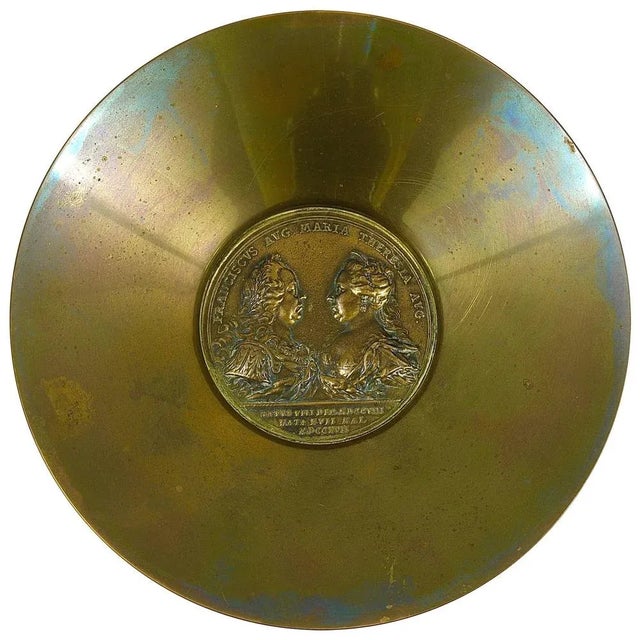 Metal Brass Maria Theresia Coin Bowl attributed to Carl Auböck, Austria, 1950s For Sale - Image 7 of 7