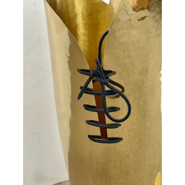 English Brass Boot Umbrella Stand, 1950s For Sale - Image 10 of 17