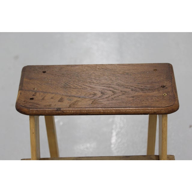 Vintage Brown Wooden Stepladder, 1970s For Sale - Image 11 of 18