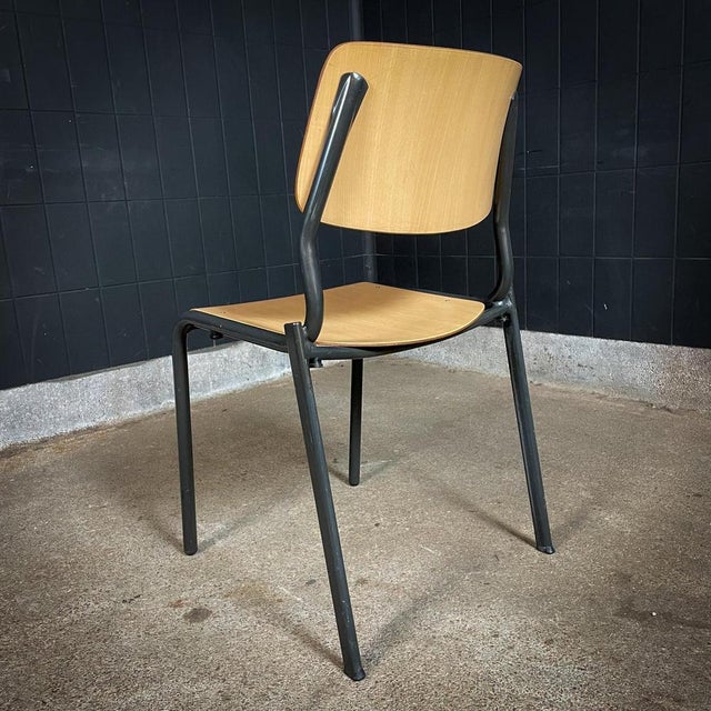 Vintage Galvanitas School Chair in Dark Gray For Sale - Image 10 of 13