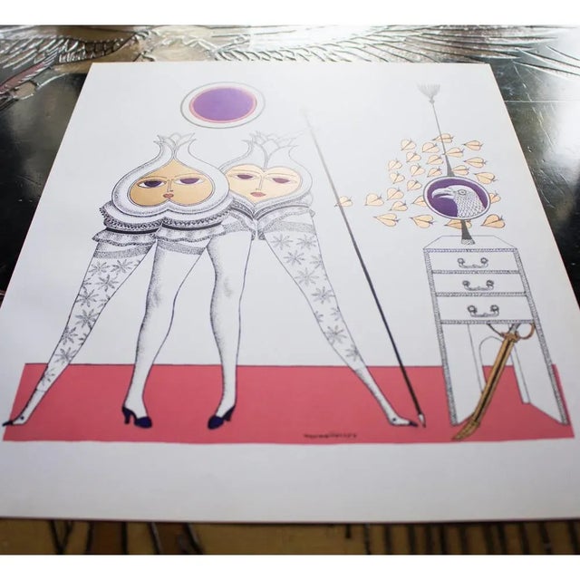 1968 Max Walter Svanberg Composition No. 3, Original Period Gold Leaf Lithograph For Sale - Image 9 of 13