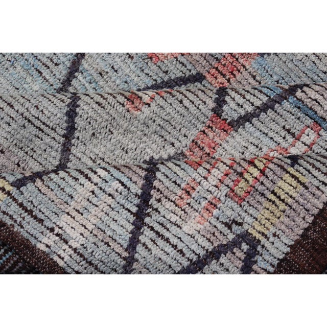 Modern Moroccan Rug by Keivan Woven Arts With All-Over Geometric 9'6 X 11'3 V For Sale - Image 10 of 11
