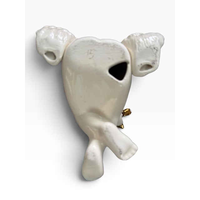 Vintage White Porcelain Cherub With Gold Bird Figurine, Hollywood Regency For Sale In Portland, ME - Image 6 of 6