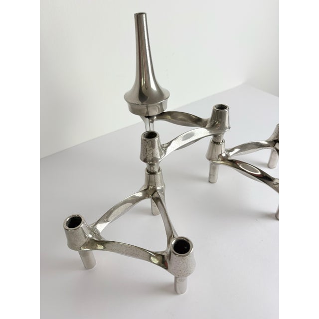 Silver Modular Candleholder and Vase from BMF Nagel, Germany, 1970s, Set of 4 For Sale - Image 8 of 12