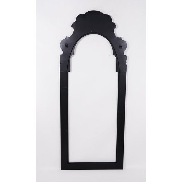 Metal 20th Century Chinoiserie Black & White Painted Tole Mirror For Sale - Image 7 of 9